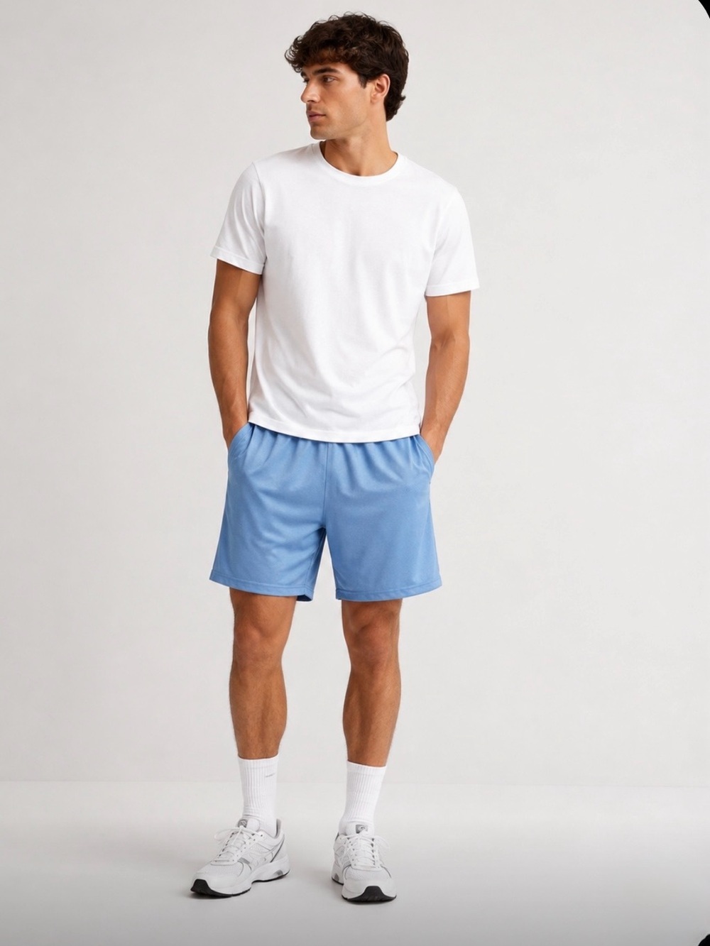 light blue athletic lounge shorts
